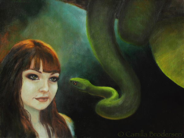 Eve s'entertient avec le serpent