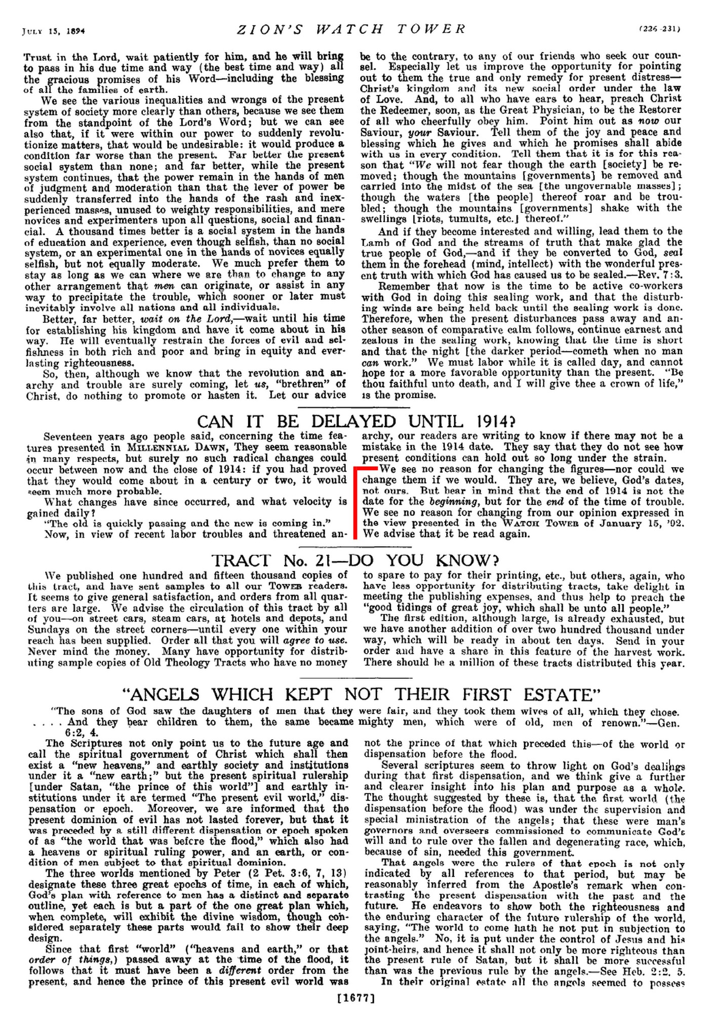 Les fins du monde et les prédictions annoncées par la Watchtower et le collège central - Page 2 1894-Zions-Watch-Tower-07-15-p226