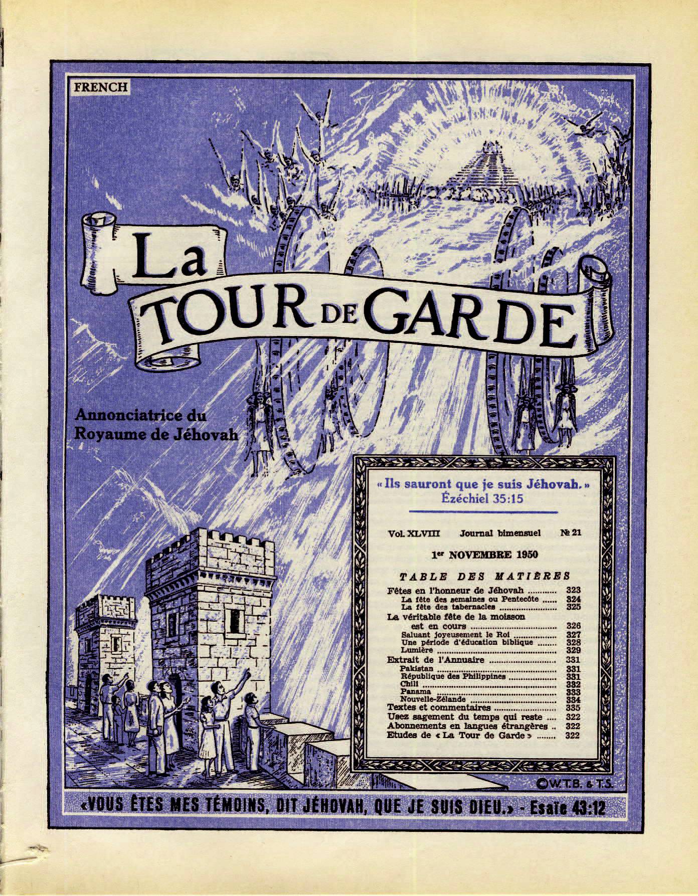 Les autorités supérieures  La-Tour-de-Garde-1-Nov-1950-cover