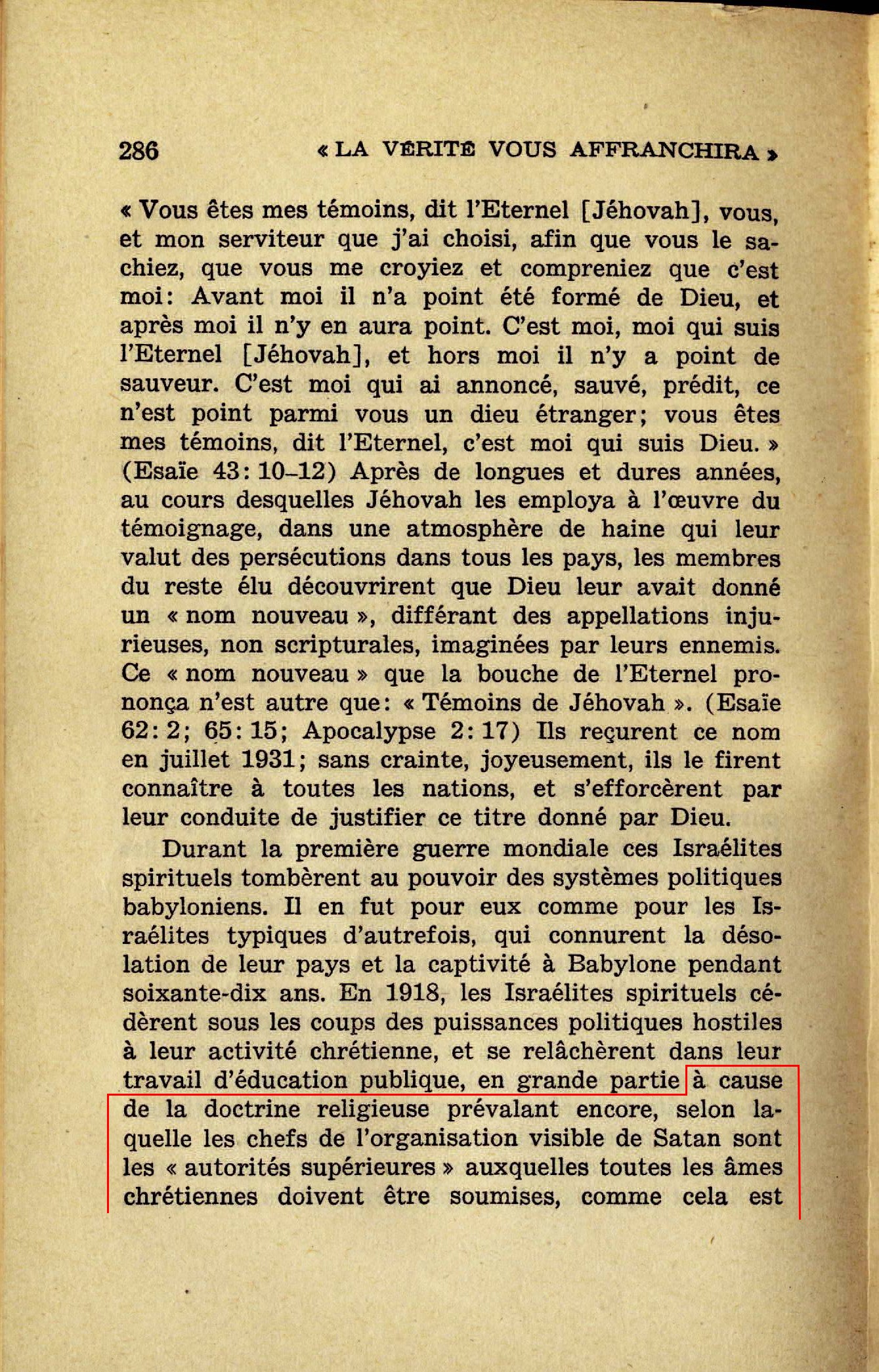 Enseignements non bibliques du collège central - Page 6 La-verite-vous-affranchira-1947-p286